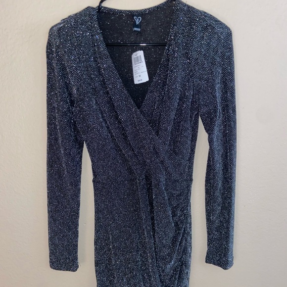 Shoulder pad 90 sparkles glitter girl mini dress bodycon goin out formal fashion - Picture 8 of 14